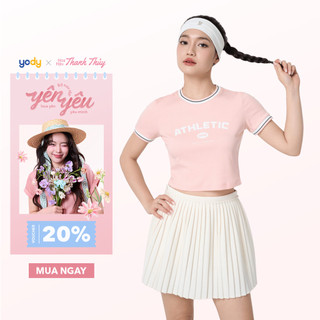 Áo thun croptop nữ YODY chất thun siêu co giãn, mềm mại, thoáng mát WATS25S226
