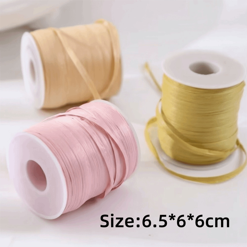 HOBBYIN Móc Mũ Ruy Băng, 120M Mỗi Cuộn Sợi Raffia Bền, Dệt Chất Lượng Cao Cấp Thân Thiện Với Môi Trường Sợi Móc DIY