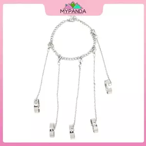 MYPANDA Punk Hình Học Dây Xích Vòng Tay và Nhẫn Cặp Đôi Quyến Rũ, Thời Trang - quà tặng hoàn hảo.