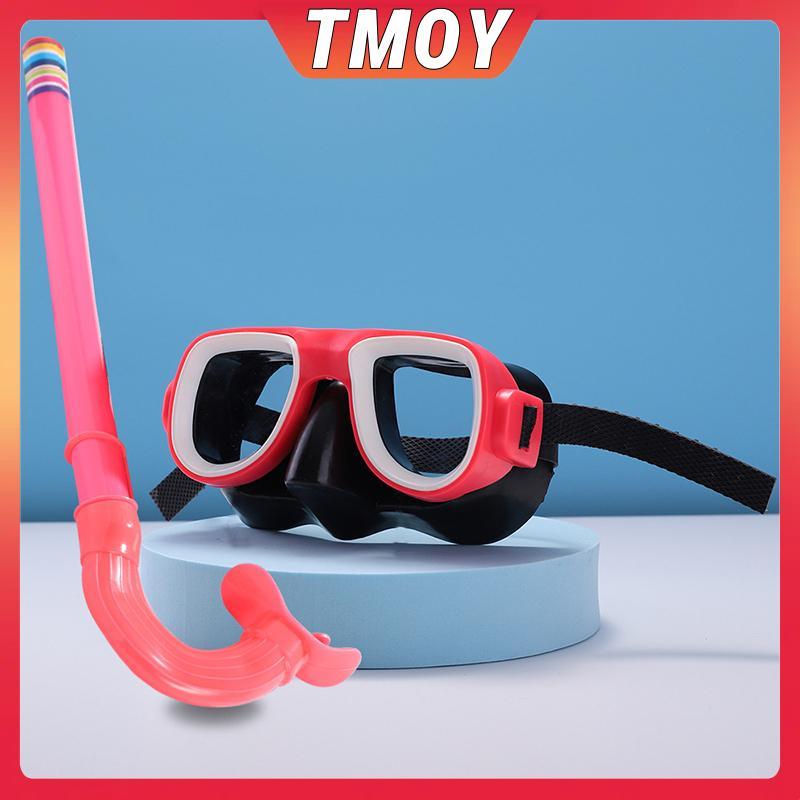 TMOY Kính lặn và bộ ống thở bơi cho trẻ em khung lớn, thiết bị lặn HD
