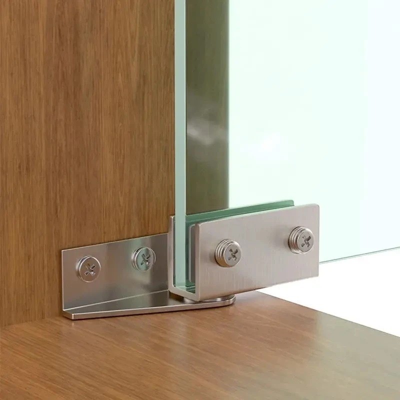 Bản lề kẹp cửa kính inox cao cấp dùng kính dày 5-8mm Không Khoan Lỗ，Kẹp Kính Nhấn Mở，Dễ dàng lắp đặt, điều chỉnh