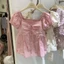 Áo babydoll cổ vuông tay phồng in nơ ngọt ngào mùa hè hottrend cho nữ XIMIMI SP441