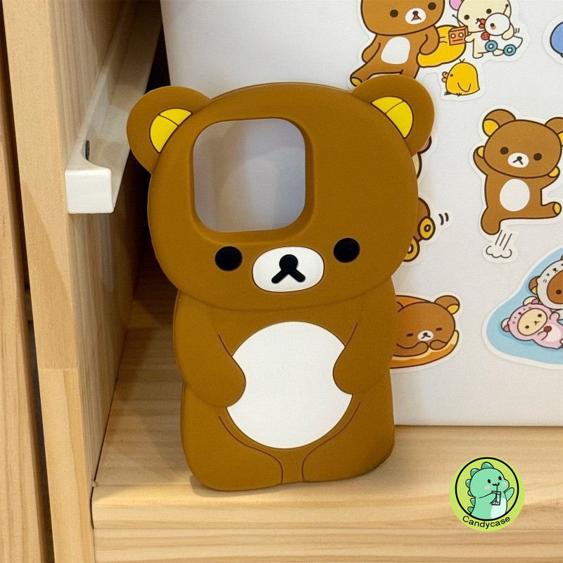 Ốp Điện Thoại Silicon Rilakkuma Cho iPhone 17 16 15 14 Plus 13 12 11 Pro Max SE3 SE2 SE1 8 7 6 6S 5 5S 4 4S 2022 2020 2016 + Vỏ Hoạt Hình 3D Dễ Thương Dễ Thương Vỏ Chống Sốc Mềm