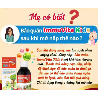 IMMUVITA KIDS – Siro Ăn Ngon Tăng Đề Kháng Cho Bé, Bổ Sung 20 Vitamin & Khoáng Chất
