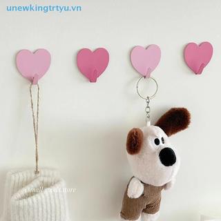 Unewtyu 5 Cái Móc Treo Tường Tự Dính Hình Trái Tim, Thép Không Gỉ, Treo Quần Áo Khăn, Móc Chìa Khóa, Trang Trí Phòng
