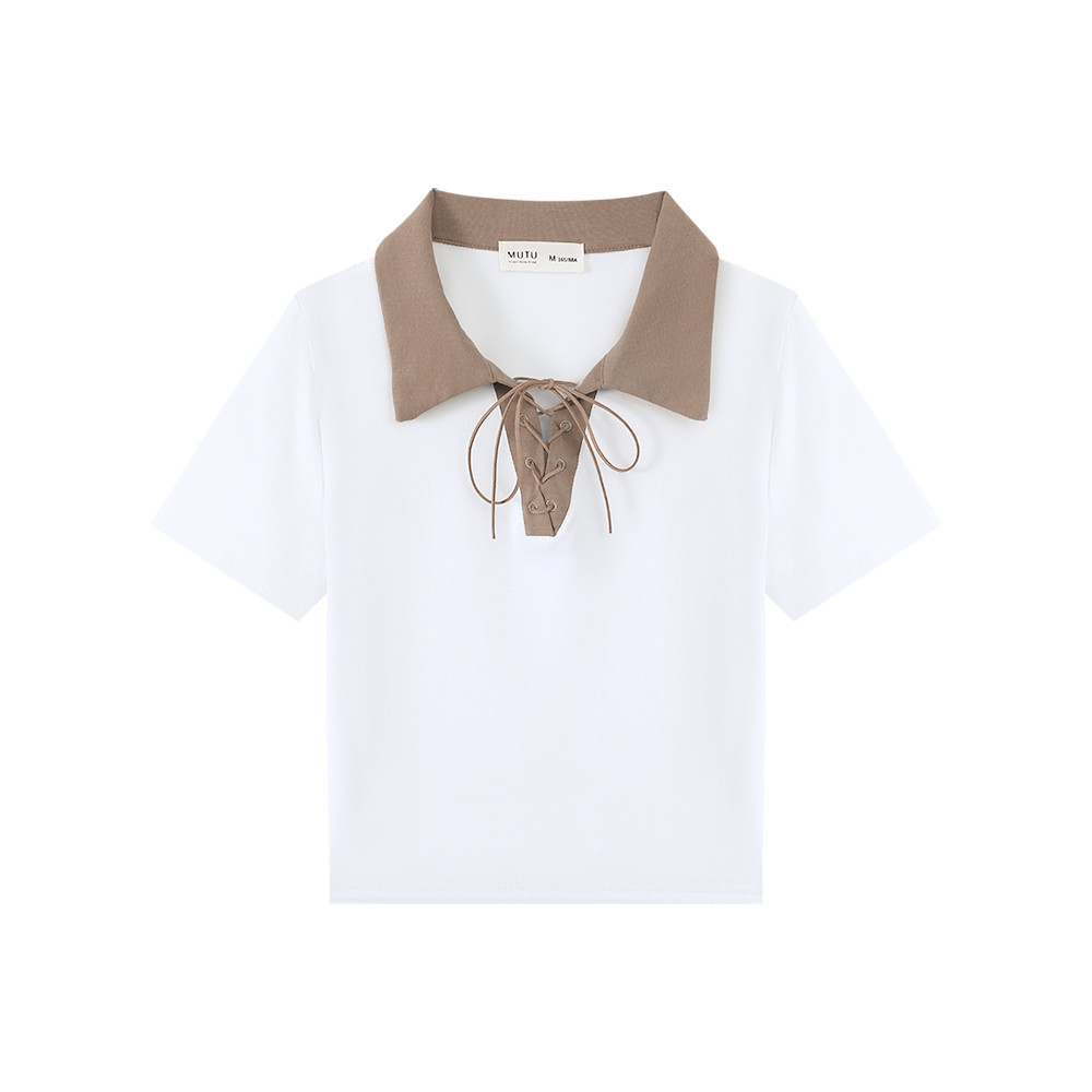 Mutu Ren-Up Polo Sang Trọng, Thiết Kế Niche Hot Girl, Tay Ngắn Phù Hợp Mùa Hè