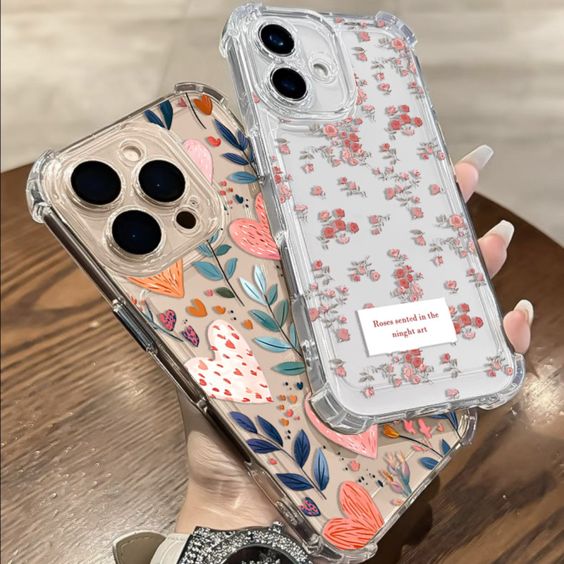 Ốp Lưng Cho Honor 400 Lite Pro X8D X9D X7D X6C X9B Mềm Trái Tim Tình Yêu Lá Tím Hoa Silicon Trong Suốt Chống Sốc