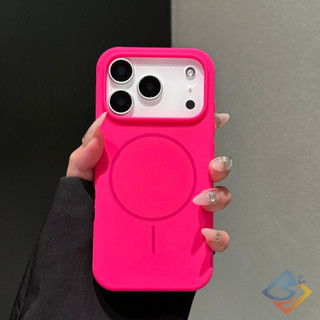 Ốp điện thoại silicon cứng 17 Series mới Hồng đỏ cho iPhone 17 Pro Max 16 15 14 13 12 Pro Max 16plus 15plus 14plus Vỏ silicon chống sốc