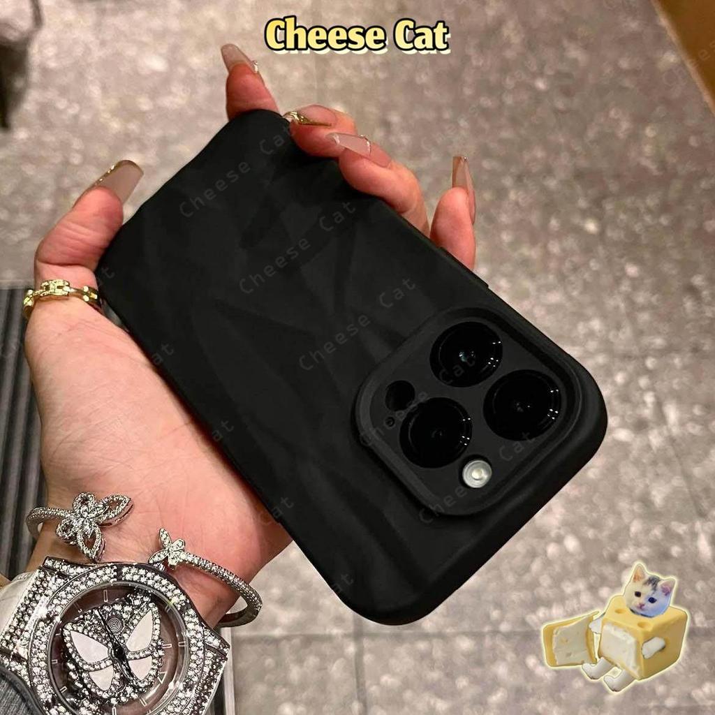 Ốp lưng iphone nếp gấp 7 8 Plus Xs 11 12 13 14 15 Pro Max/Plus/Pro Max 17 Air 16 Plus Ốp điện thoại mềm mờ xếp nếp