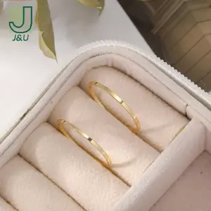 2 Chiếc Cổ Điển Đơn Giản Dainty Smooth Woman Nhẫn Mỏng Chất Lượng Hàng Đầu Trang Sức Dành Cho Nữ Cô Gái Thời Trang Tiệc Cưới Trang Sức Quà Tặng