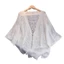 ONE Nhẹ Thoáng Khí Ren 3 4 Tay Dây Buộc Trước Thêu Áo Cardigan