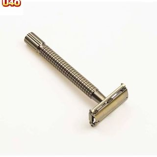 Dao cạo râu cổ điển dành cho nam bằng đồng thau mở nắp cánh bướm - Tặng 1 lưỡi
