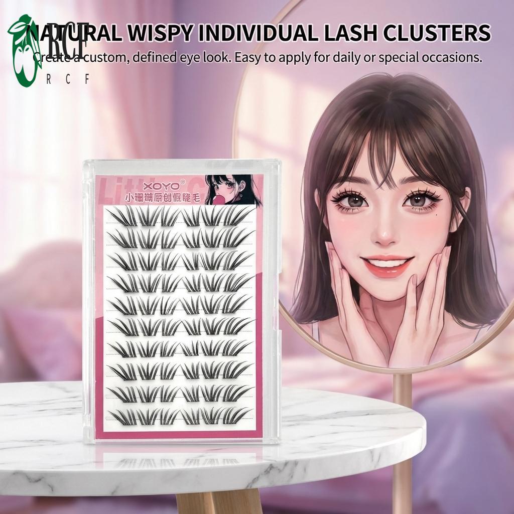 COD+Nhíp tặng kèm✨ Phong Cách Pháp Khối Lượng Tự Nhiên Lông Mi Sợi Tổng Hợp C Curl Đen 9-13mm Có Thể Tái Sử Dụng