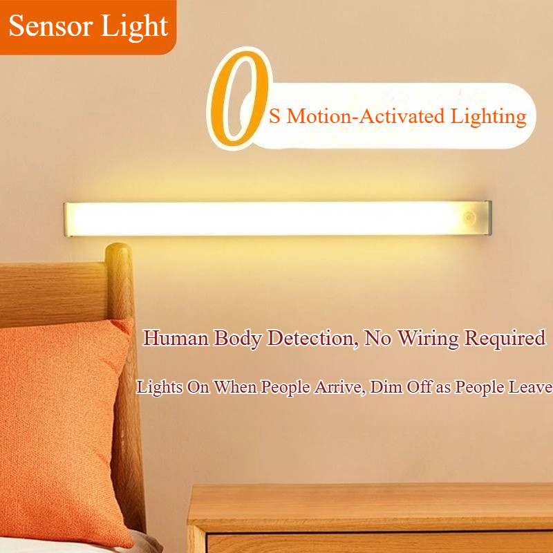 Đèn LED Cảm Biến Ánh Sáng Người Đi Bộ Tắt Phòng Ngủ Đèn Ngủ Trí Thông Minh Con Người Hoàn Toàn Tự Động Đèn Tủ Sạc