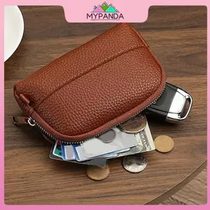 MYPANDA Vintage Ví Đựng Tiền Xu Màu Trơn Tối Giản Túi Chìa Khóa Lipsti Tai Nghe Túi Bảo Quản Hàng Ngày Di Động Dây Kéo Túi Ly Hợp Ví Nhỏ.