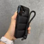 Áo khoác đen sang trọng có dây buộc Vỏ điện thoại mềm cho iPhone 17 16 15 14 13 12 11 Pro Max X XR XS Max 7 8 Plus 14plus Vải mềm Silicon chống sốc Bảo vệ toàn diện Bắc