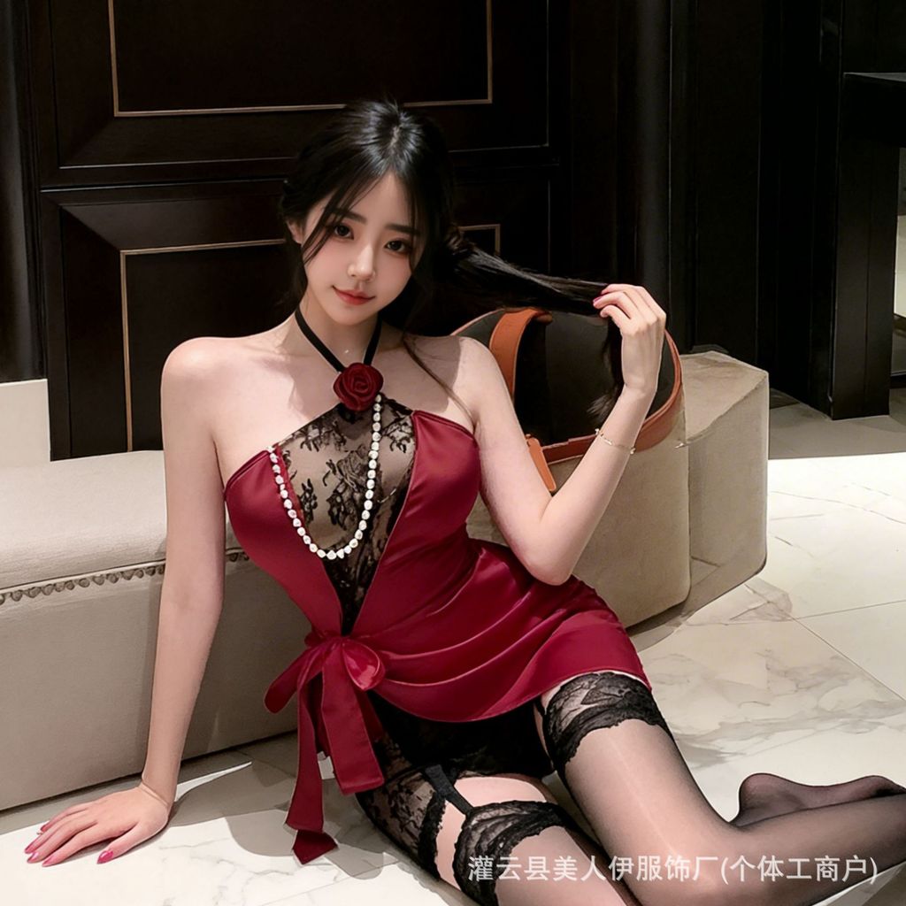 Đồ lót và đầm ren gợi cảm hoa hồng, tán tỉnh vòng một - Miễn phí vận chuyển