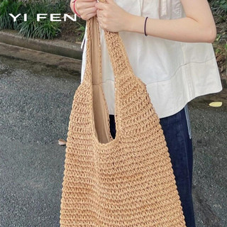 YIFEN Phong Cách Mới Mori Handmade Ống Hút Dệt Đi Biển Kỳ Nghỉ Đi Biển Túi Đeo Vai Dung Tích Lớn Thường Ngày Di Động Túi Dệt