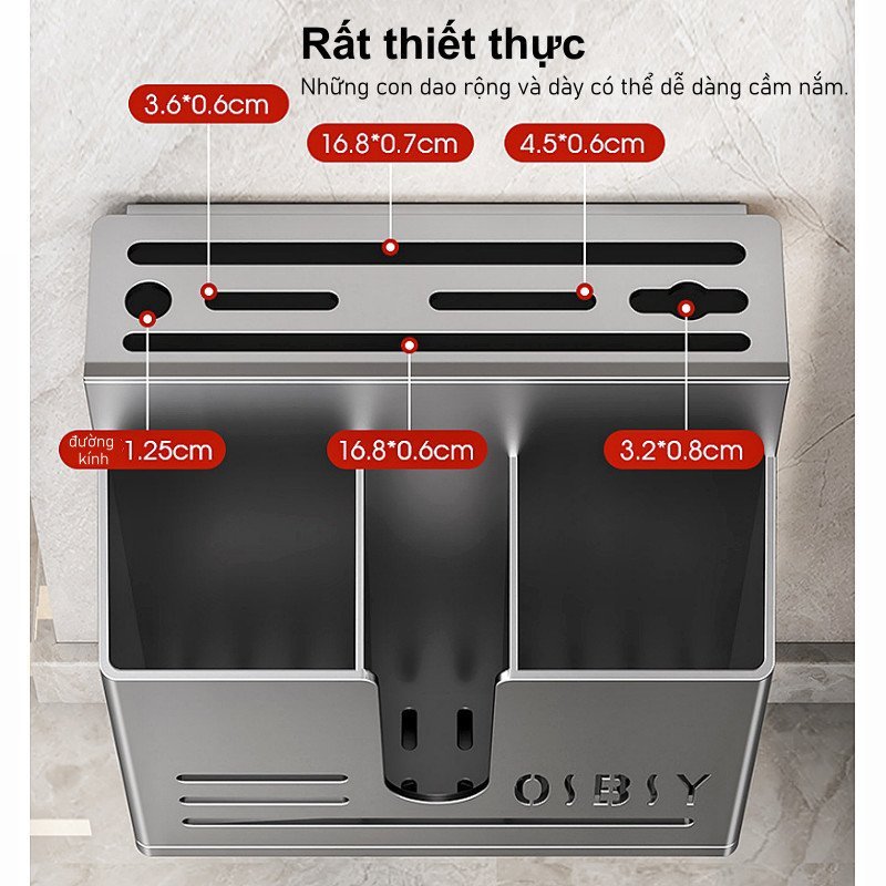 Kệ đựng đũa thìa nhà bếp treo tường nhựa PP bền tiết kiệm không gian khô ráo vệ sinh gắn nhanh