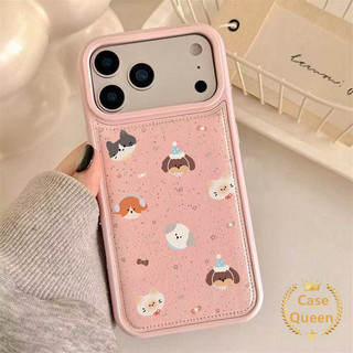 Ốp lưng hình động vật nhỏ dễ thương hoạt hình Tương thích cho IPhone Air XR 17 16 15 11 13 14 12 Pro Max XS MAX 16 15 14 Plus X Kết cấu da Đệm khí Vỏ chống sốc