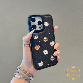 Ốp lưng hình động vật nhỏ dễ thương hoạt hình Tương thích cho IPhone Air XR 17 16 15 11 13 14 12 Pro Max XS MAX 16 15 14 Plus X Kết cấu da Đệm khí Vỏ chống sốc