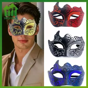 SWEET Retro Sơn Mặt nạ hóa trang nửa mặt dành cho nữ và nam giới, Mặt nạ Venice, Phụ kiện trang phục Halloween, Đạo cụ tiệc Cosplay n