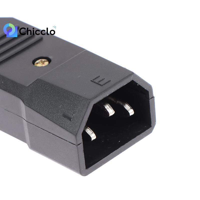 [chiccloset0] Đầu nối phích cắm cáp thẳng AC 3Pin C13 C14 10A 250V Phích cắm nam nữ đẹp