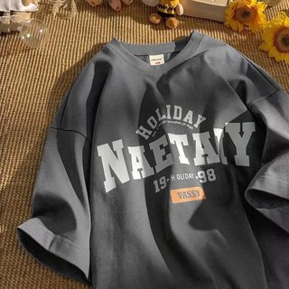 Áo thun cotton pha trộn, cổ tròn thoải mái, phù hợp cho mùa hè
