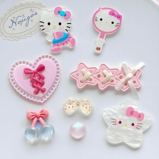 Set Charm Hello Kitty Vợt Hồng – Nơ Tim Sao Cherry Ngọt Ngào Cute Kawaii- Set charm gắn dép new trend 2026
