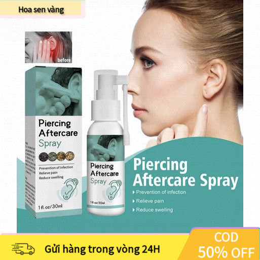 【COD】Xịt chăm sóc lỗ xỏ khuyên 30ml, kháng khuẩn nhẹ, làm dịu da kích ứng, ngăn ngừa sẹo lồi sau khi bấm khuyên.