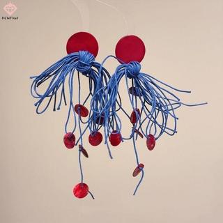Bông Tai Dài Màu Xanh Đỏ, Phong Cách Phóng Đại Retro Thích Hợp Cho Cô Dâu Và Kỳ Nghỉ