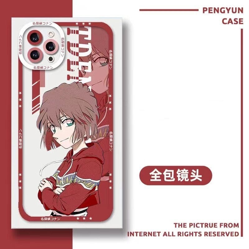 Anime Conan Shinichi Mouri Ran Ốp Lưng Điện Thoại IPhone 14 15 16 17 Pro Max 14 15 16 Plus 16e 17AIR Vỏ Hoạt Hình TPU Trong Suốt Thời Trang