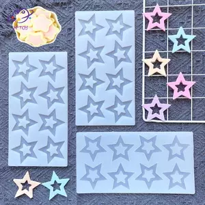 HFTOY DIY Hollow Pentagram Chocolate Khuôn Silicon, Trang Trí Bánh Đường, Khuôn Keo Nhỏ Giọt Handmade, Quà Tặng Thủ Công ~