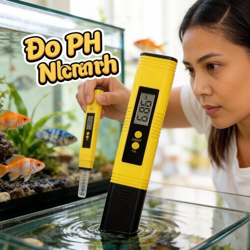 Bút đo pH Máy đo pH nước màn hình LED sáng đo chính xác bù nhiệt độ tự động dùng cho bể cá đầu dò
