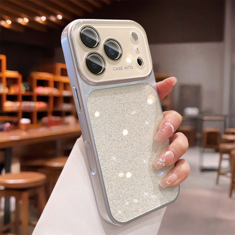Ốp điện thoại lấp lánh thời trang cho iPhone 17 Pro Max 13 14 15 16 pro max Bao gồm tất cả bảo vệ ống kính máy ảnh vỏ mềm Vỏ bảo vệ vỏ điện thoại