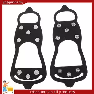 8 Răng Ice Gripper Spike Cho Giày Mùa Đông Ngoài Trời Chống Trơn Trượt Đi Bộ Đường Dài Leo Núi Tuyết Crampons Chống Trơn Trượt Giày Dễ Dàng Sử Dụng