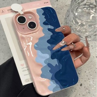 Ốp lưng iPhone 17 16 15 14 13 12 11 Pro Max X XR Max 7 8 Plus Nghệ thuật sóng điện thoại trường hợp