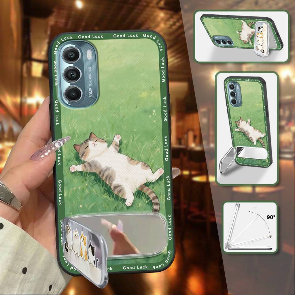 Ốp Điện Thoại Bền Chống Thấm Nước Cho MOTO G Stylus 5G 2022 Miếng Dán Vải Chân Đế Thêu Sang Trọng Vỏ Mềm Chống Bụi Bẩn Bọc Toàn Bộ Ba Chiều TPU 3D Chống Sốc Giá Đỡ Điện Thoại