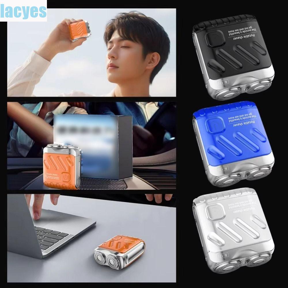 Máy cạo râu điện nam LACYES, Dao cạo quay cầm tay hai đầu Mini, Kích thước bỏ túi từ tính chống thấm nước hiệu quả Máy cạo râu Bạn trai