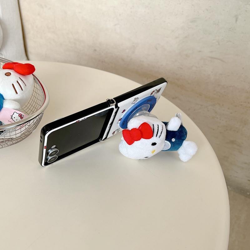 Hoạt Hình Dễ Thương Trái Tim Đỏ Kt Từ Tính Ốp Lưng Điện Thoại Thích Hợp Cho Samsung Galaxy ZFlip7 zflip6 Dây Gấp Vỏ Cứng Cho Z Flip 7 6 5 74 5G PuraX N3Flip MixFlip 2 Vỏ Bảo Vệ