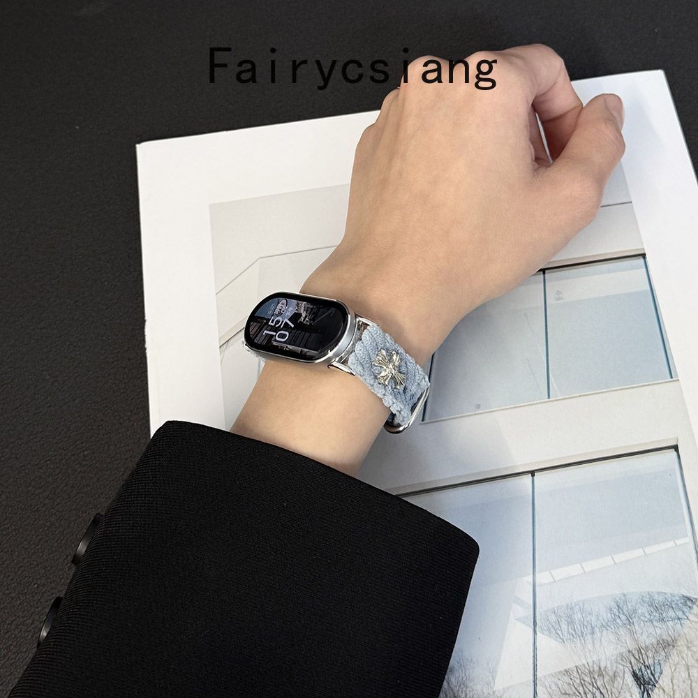 Corduroy Mới Thích Hợp Cho Xiaomi 10 9 8 Phiên Bản Dây Đeo Thủ Công Cho Miband 10 Dây Đeo Tay Gốm Có Thể Điều Chỉnh Dây Đeo Đồng Hồ