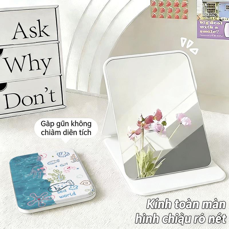 Các sinh vật nhỏ dưới biểnChất liệu bền đẹp, kiểu dáng hiện đại Gương trang điểm gấp cao cấp
