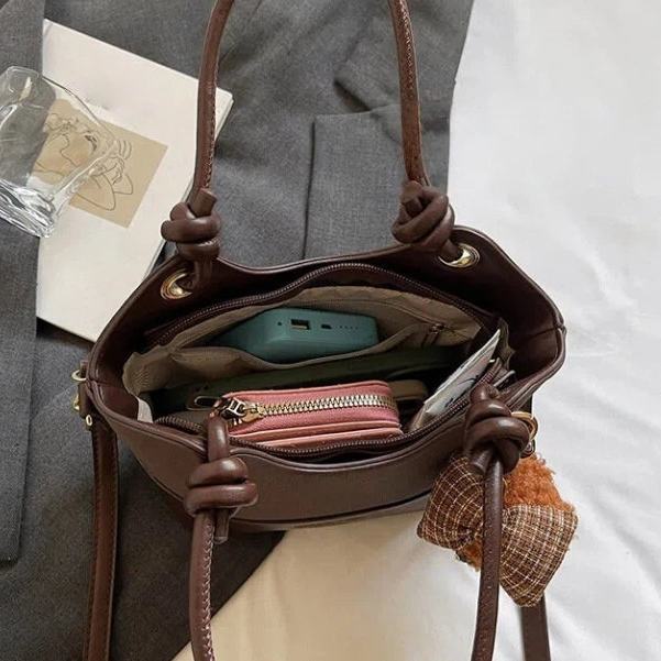 ANCO Túi xách nữ Giỏ rau củ phiên bản Hàn Quốc Màu sắc phù hợp với thời trang Retro Ánh sáng sang trọng Túi xách nữ đi lại tinh tế