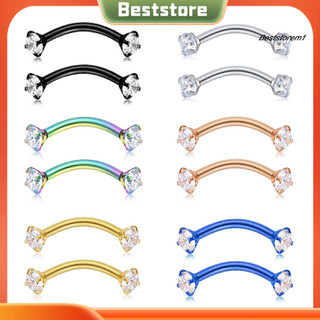 Cửa hàng tốt nhất | Nhẫn lông mày cubic zirconia thân thép chống mài mòn khuyên barbell cho nữ