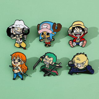 6 Cái / bộ Dễ Thương Một Mảnh Kim Loại Huy Hiệu Luffy Chopper.Alloy Nhỏ Giọt Thổ Cẩm Phụ Kiện Trang Trí Pin