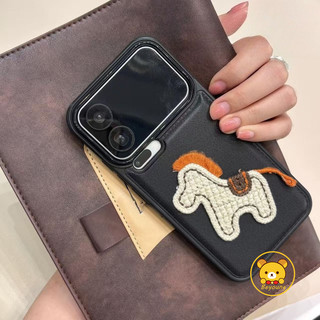 Ốp Điện Thoại Năm Mới Pony Dễ Thương Cho OPPO Reno 15F 15C 15 Pro Mini Max 14 13 11 9 Pro Find X9 X8 Pro X8S Plus X7 Bao Da PU Hoạt Hình Vỏ Mềm Chống Sốc