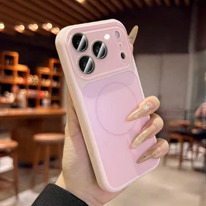 Có nắp ống kính / Ốp lưng cứng silicon + PC tương thích cho iPhone 13 pro max 14 pro max 15 pro max 16 pro max 17 pro max