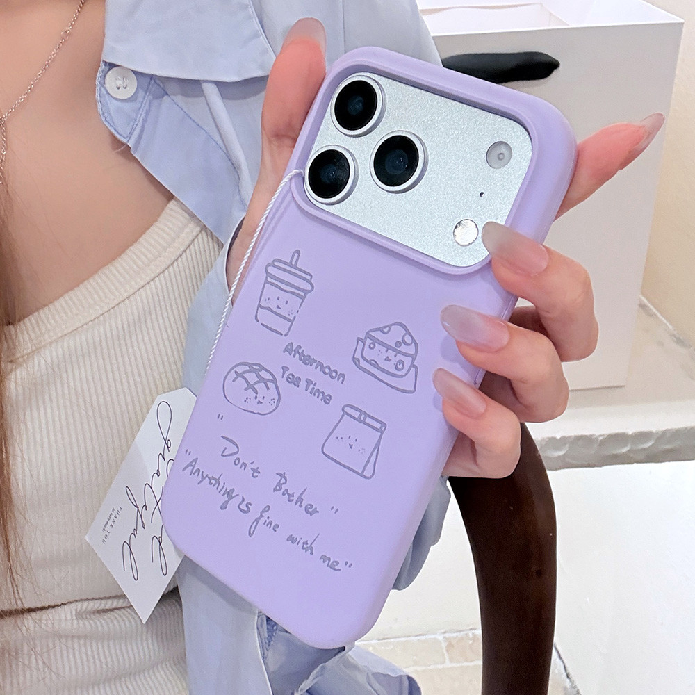 Trà Chiều Silicon Lỏng Ốp Lưng Điện Thoại iPhone 17 Pro Max 17 Air 16 Plus 15 14 13 12 11 Vỏ Bảo Vệ Chống Sốc