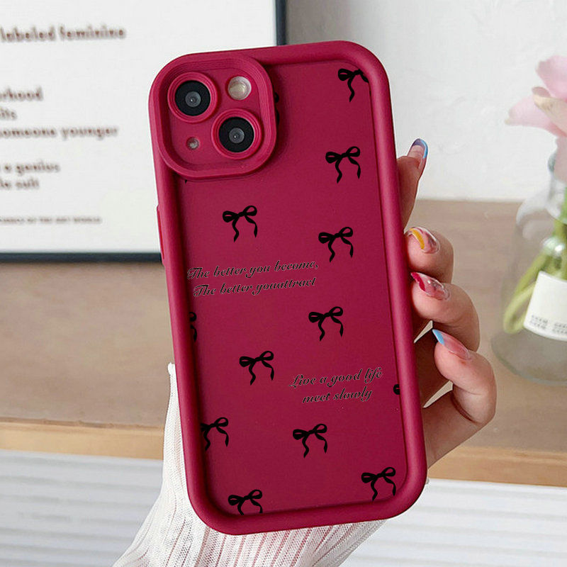 Ốp Mắt Thiên Thần Chống Rơi Cho iPhone 17 16 15 14 13 12 11 Pro X XR XS Max SE 2020 7 8 Plus Họa Tiết Nơ PFFH260