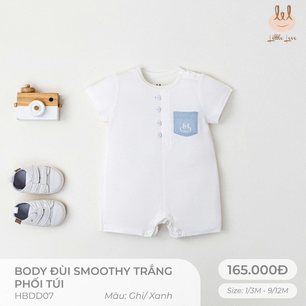 BODY ĐÙI VẢI SỢI TRE [ SIÊU MỀM, MÁT, MỊN CO DÃN VÀ THẤM HÚT TỐT] TRẮNG PHỐI SZ 1/3M - 9/12M (HBDD07)